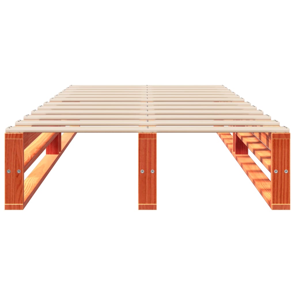 Letto senza Materasso Marrone Cera 90x190 cm in Legno di Pino 850862