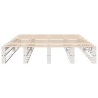 Letto senza Materasso Bianco 135x190 cm Legno Massello di Pino 850867