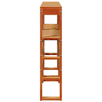 Testiera con Ripiani-Testata contenitore Marrone Cera 160 cm Legno Massello di Pino 634106