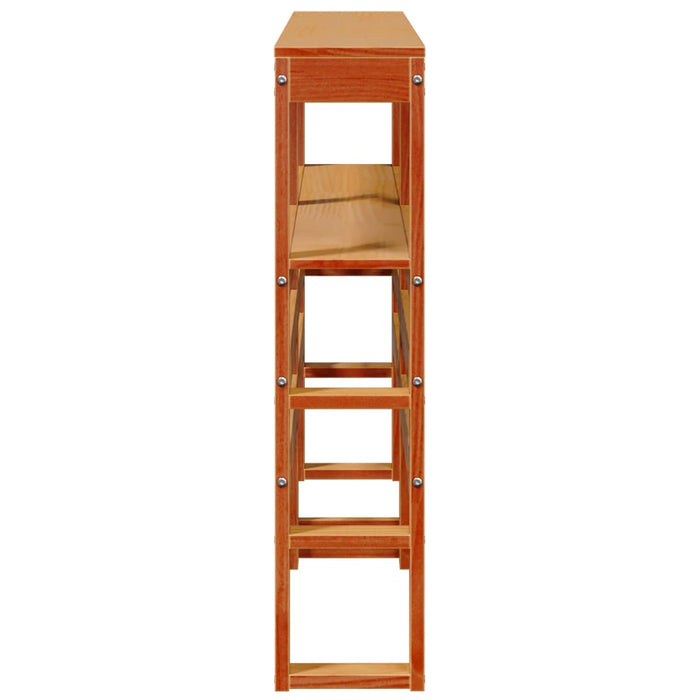 Testiera con Ripiani-Testata contenitore Marrone Cera 160 cm Legno Massello di Pino 634106