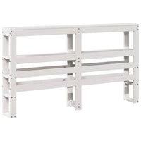 Testiera con Ripiani Bianca 150 cm in Legno Massello di Pino 850882