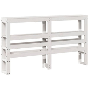 Testiera con Ripiani Bianca 150 cm in Legno Massello di Pino 850882