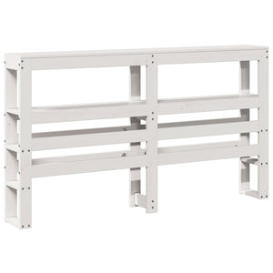 Testiera con Ripiani Bianca 140 cm in Legno Massello di Pino