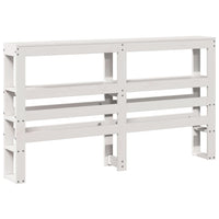 Testiera con Ripiani-Testata contenitore Bianca 140 cm in Legno Massello di Pino 751955