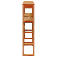 Testiera con Ripiani Marrone Cera 140 cm Legno Massello di Pino 850886