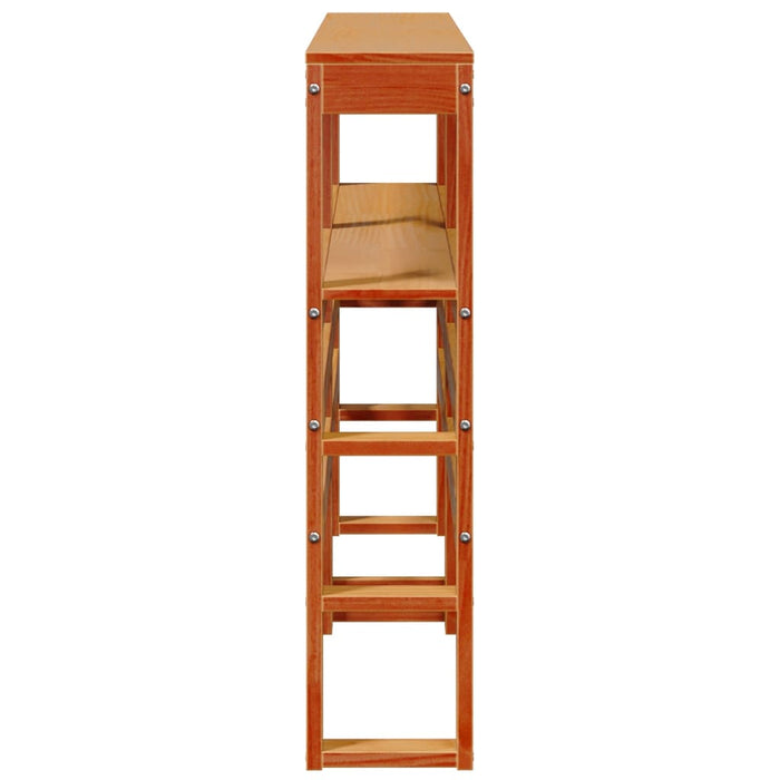 Testiera con Ripiani Marrone Cera 140 cm Legno Massello di Pino 850886