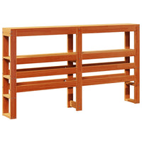 vidaXL Testiera con Ripiani Marrone Cera 135 cm Legno Massello di Pino