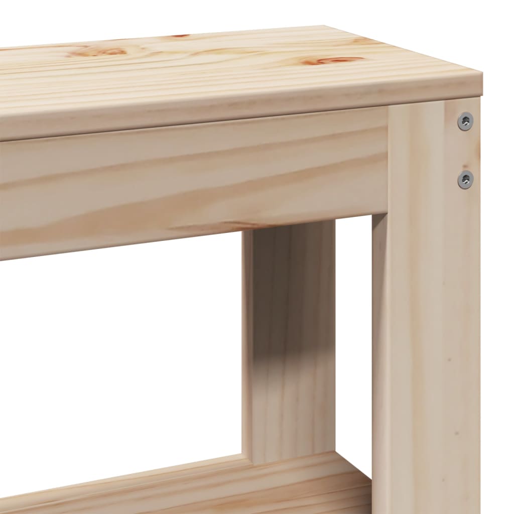 Testiera con Ripiani 120 cm in Legno Massello di Pino 850890