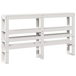 Testiera con Ripiani-Testata contenitore Bianca 120 cm in Legno Massello di Pino 152468