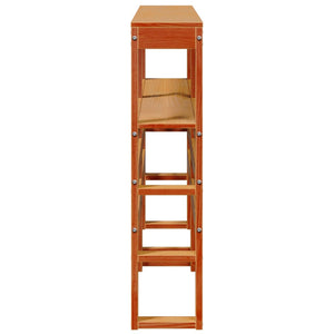 Testiera con Ripiani Marrone Cera 120 cm Legno Massello di Pino