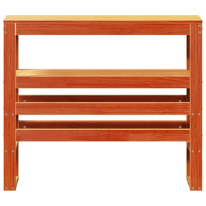 Testiera con Ripiani Marrone Cera 100 cm Legno Massello di Pino 850895