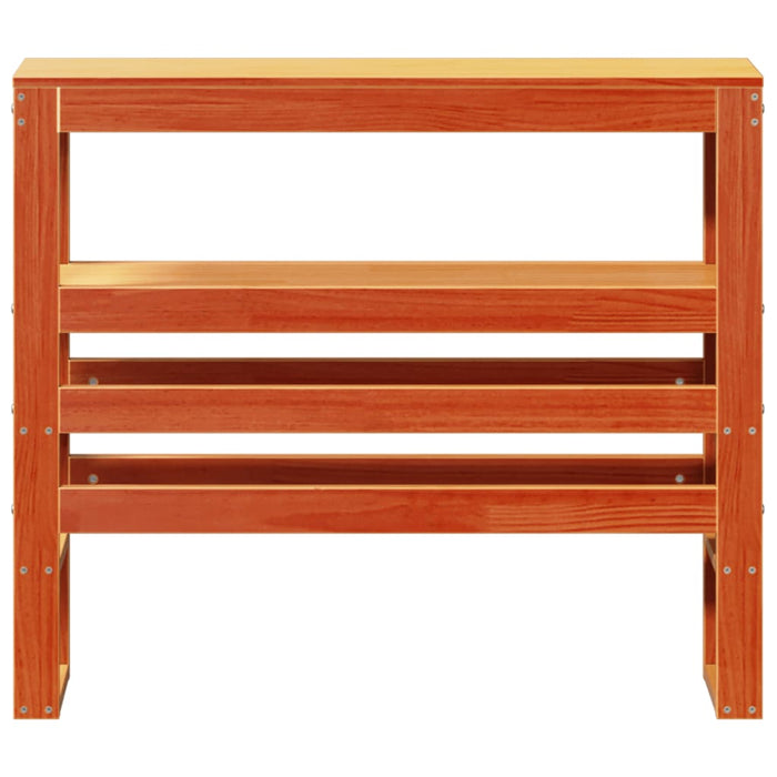 Testiera con Ripiani Marrone Cera 100 cm Legno Massello di Pino 850895