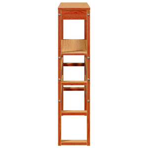 Testiera con Ripiani Marrone Cera 100 cm Legno Massello di Pino 850895