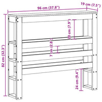 Testiera con Ripiani 90 cm in Legno Massello di Pino 850896