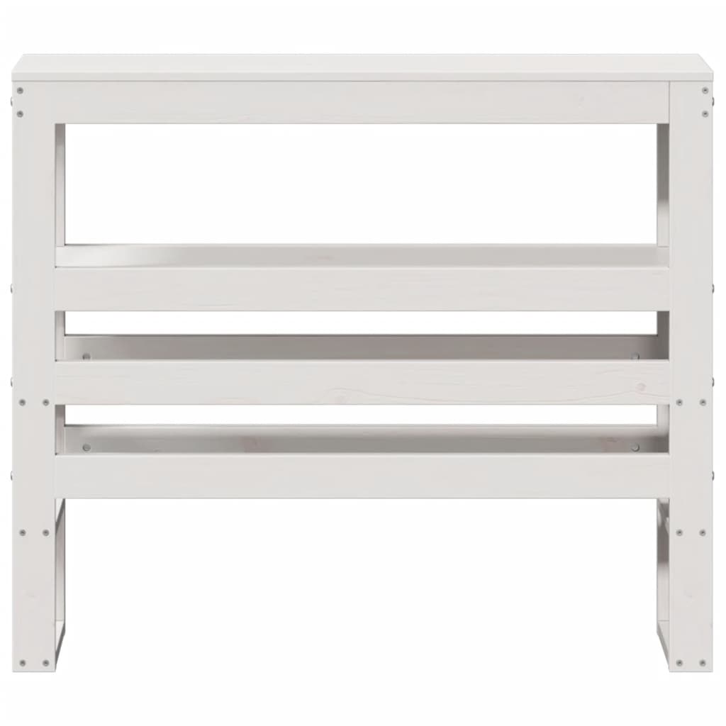 Testiera con Ripiani Bianca 75 cm in Legno Massello di Pino 850900