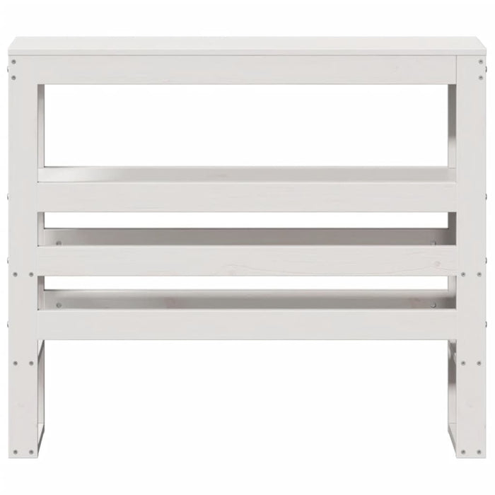 Testiera con Ripiani Bianca 75 cm in Legno Massello di Pino 850900