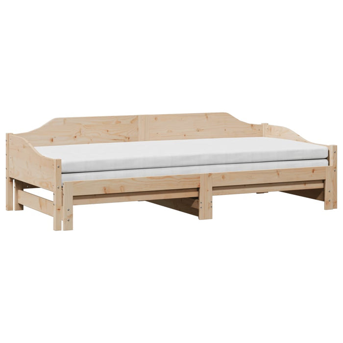 Divano Letto con Letto Estraibile 80x200cm Legno Massello Pino 850902