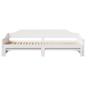 Divano Letto con Letto Estraibile-Sofa Letto-Daybed Bianco 90x200cm Massello Pino 788885