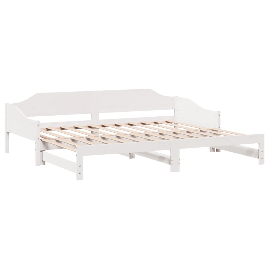 Divano Letto con Letto Estraibile-Sofa Letto-Daybed Bianco 90x200cm Massello Pino 788885