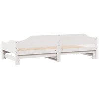 Divano Letto con Letto Estraibile-Sofa Letto-Daybed Bianco 90x200cm Massello Pino 788885