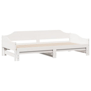 Divano Letto con Letto Estraibile Bianco 90x190cm Massello Pino