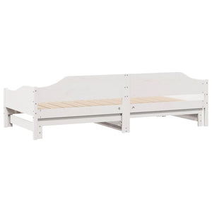 Divano Letto con Letto Estraibile Bianco 90x190cm Massello Pino