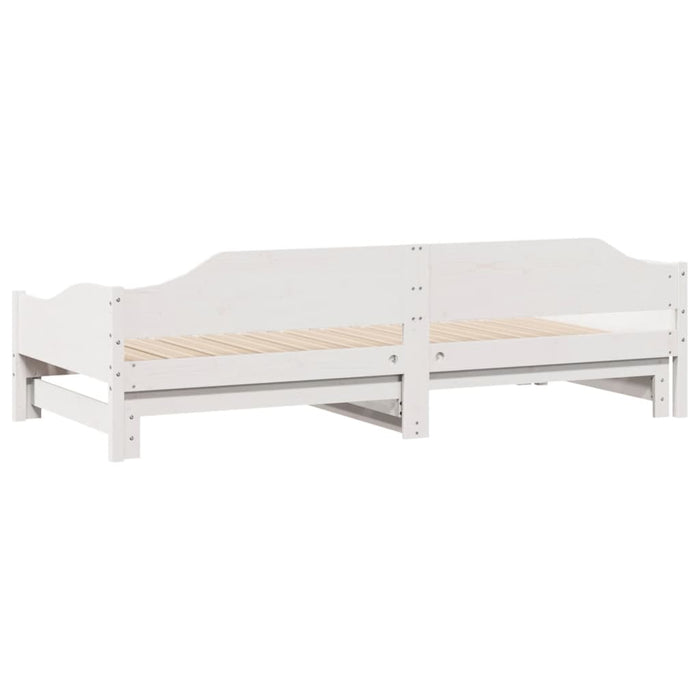 Divano Letto con Letto Estraibile Bianco 90x190cm Massello Pino