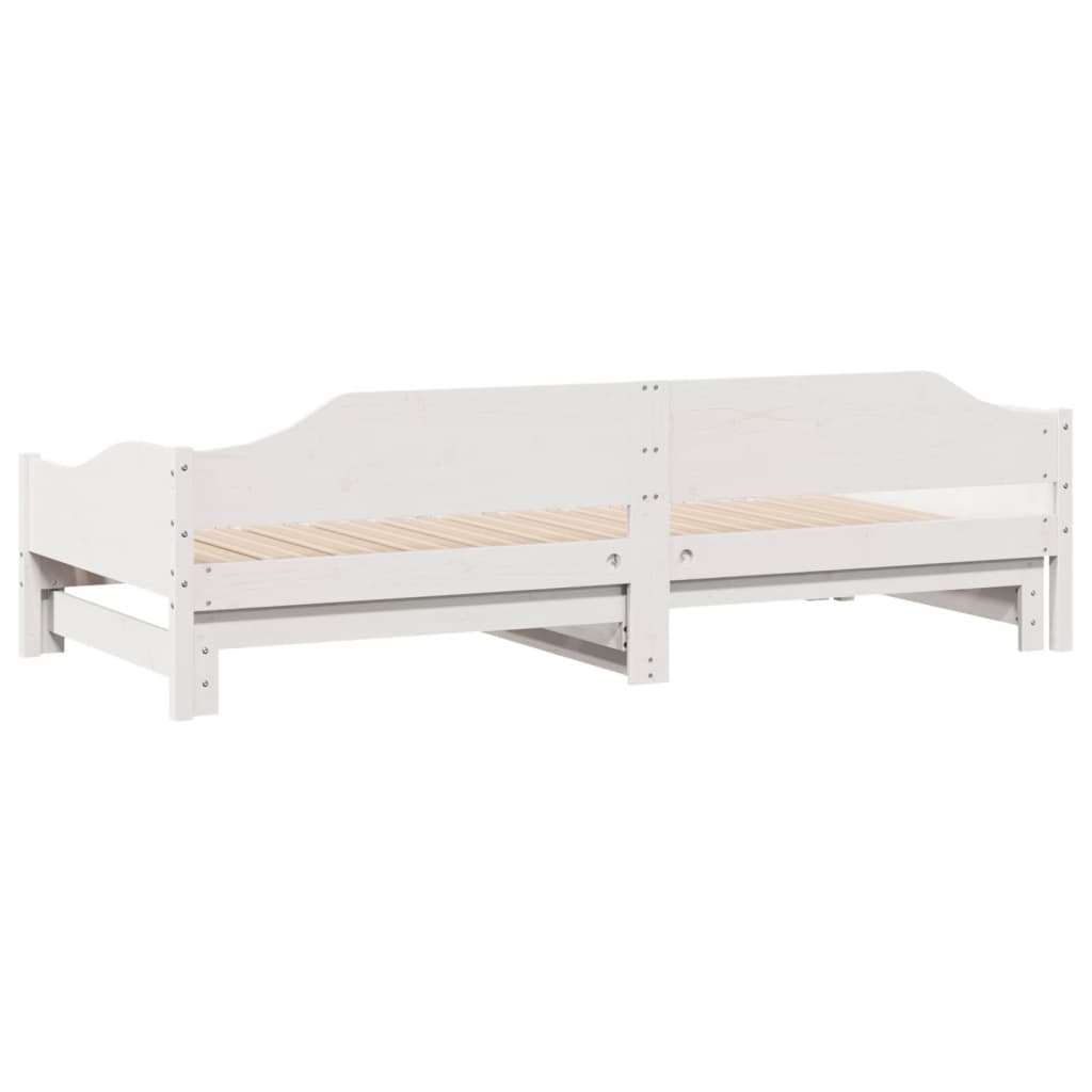 Divano Letto con Letto Estraibile-Sofa Letto-Daybed Bianco 90x190cm Massello Pino 509525