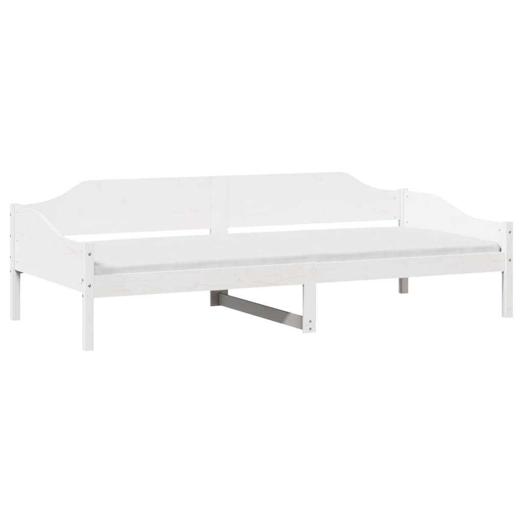 Letto senza Materasso Bianco 90x190 cm in Legno Massello Pino 850918