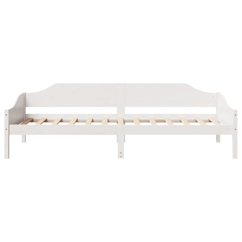 Letto senza Materasso Bianco 90x190 cm in Legno Massello Pino 850918
