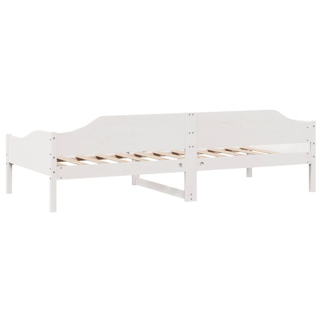 Letto senza Materasso Bianco 90x190 cm in Legno Massello Pino 850918