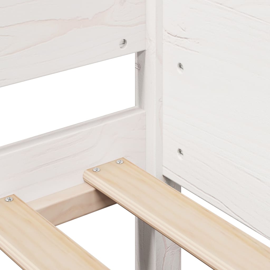 Letto senza Materasso Bianco 90x190 cm in Legno Massello Pino 850918