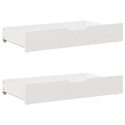 Cassettoni da Letto 2 pz Bianchi 95x55x17cm Legno Massello Pino