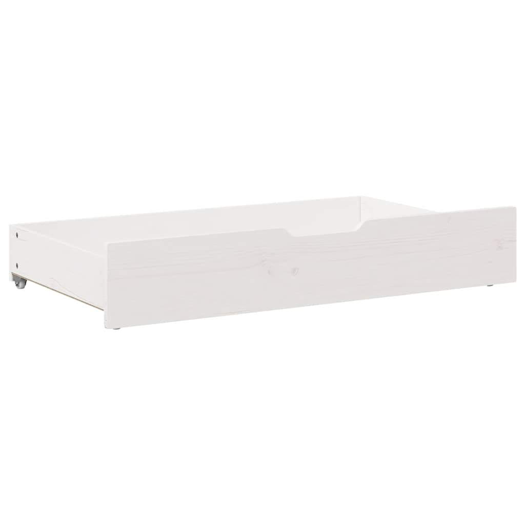 Cassettoni da Letto 2 pz Bianchi 95x55x17cm Legno Massello Pino