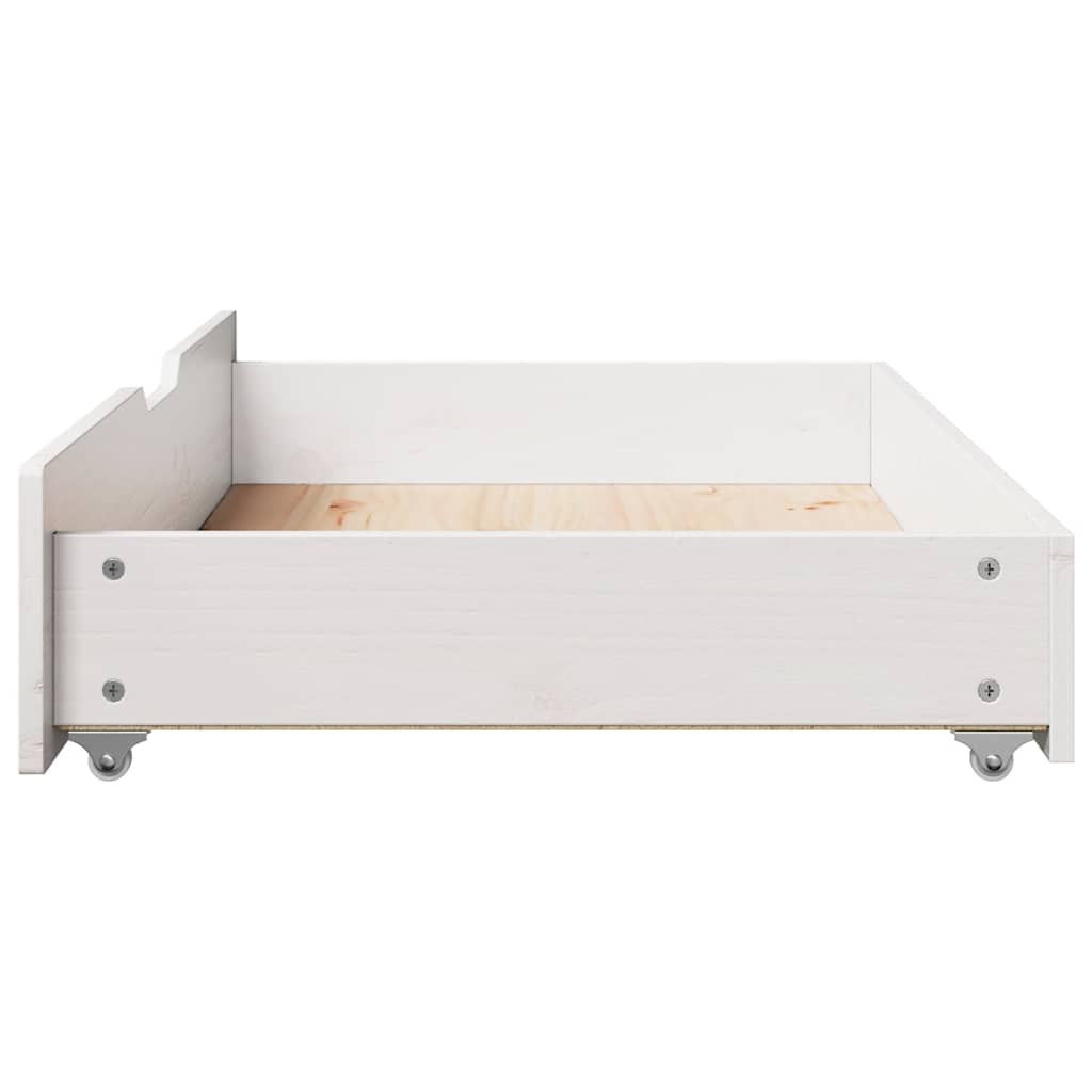 Cassettoni da Letto 2 pz Bianchi 95x55x17cm Legno Massello Pino