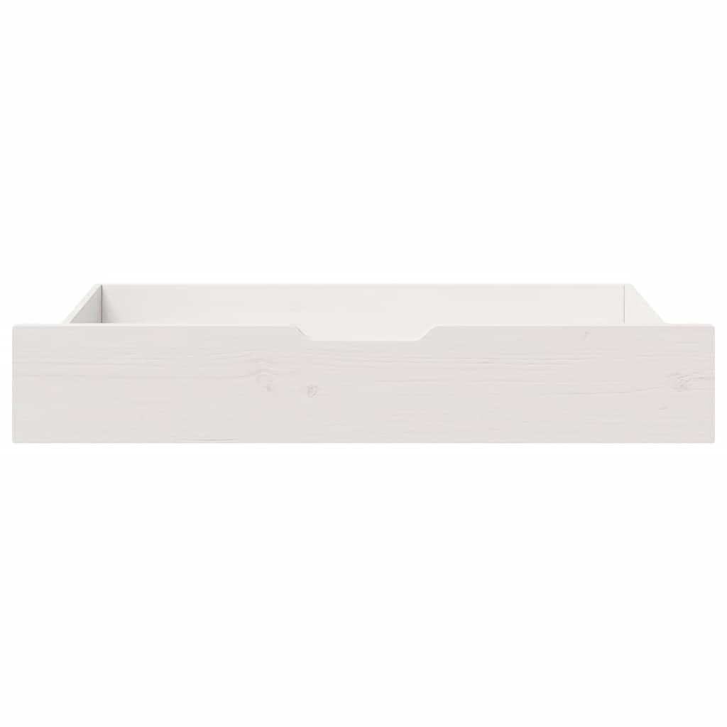 Cassettoni da Letto 2 pz Bianchi 90x55x17cm Legno Massello Pino 850924
