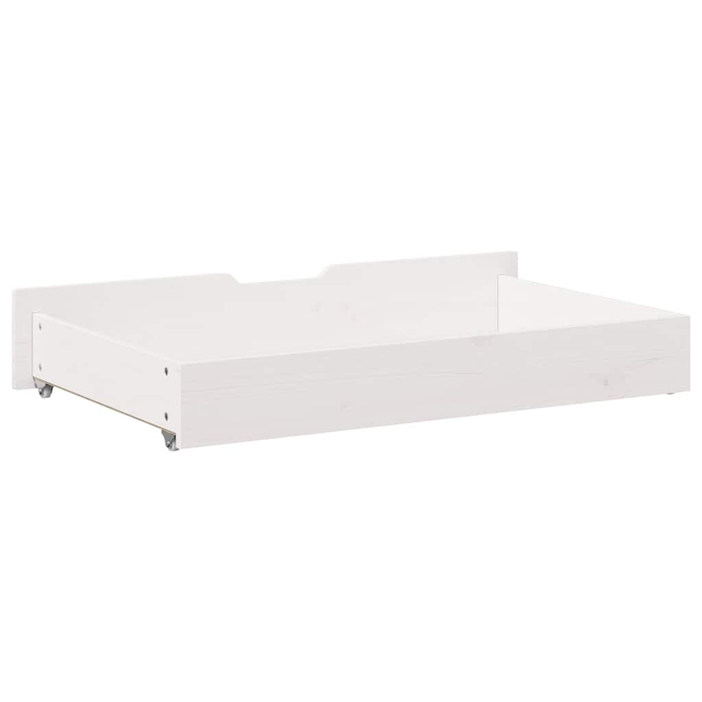 Cassettoni da Letto 2 pz Bianchi 90x55x17cm Legno Massello Pino 850924