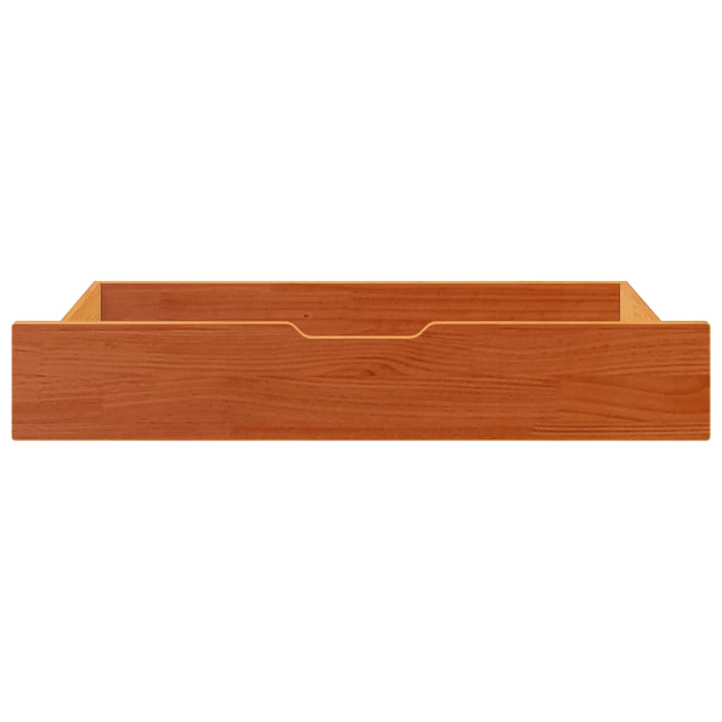 vidaXL Cassettoni per Letto 2pz Marrone Cera 90x55x17 cm Legno di Pino