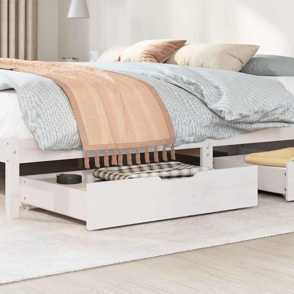 vidaXL Cassettoni da Letto 2 pz Bianchi 85x55x17 cm in Legno di Pino