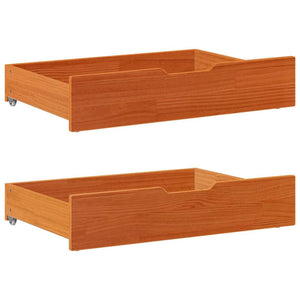 Cassettoni per Letto 2pz Marrone Cera 85x55x17 cm Legno di Pino