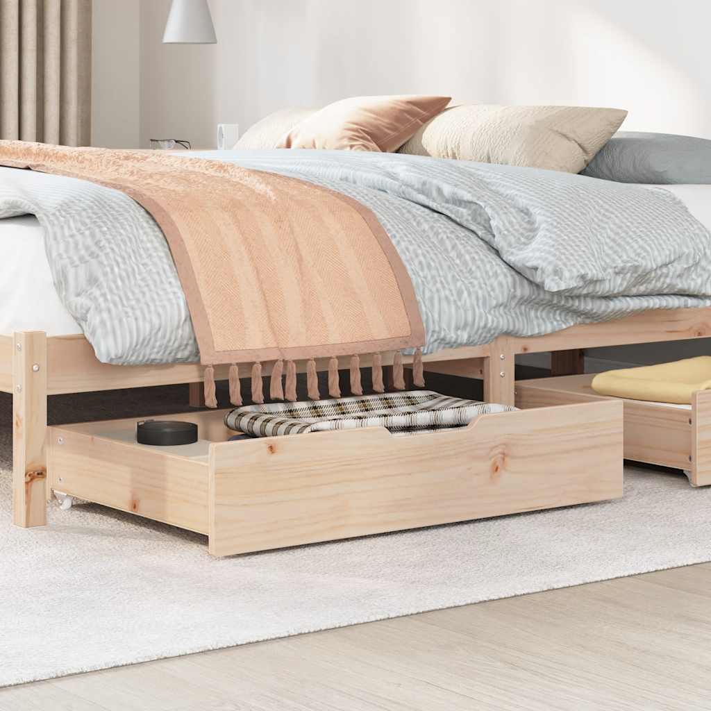 Cassettoni da Letto con Ruote 2 pz 80x55x17 cm in Legno di Pino