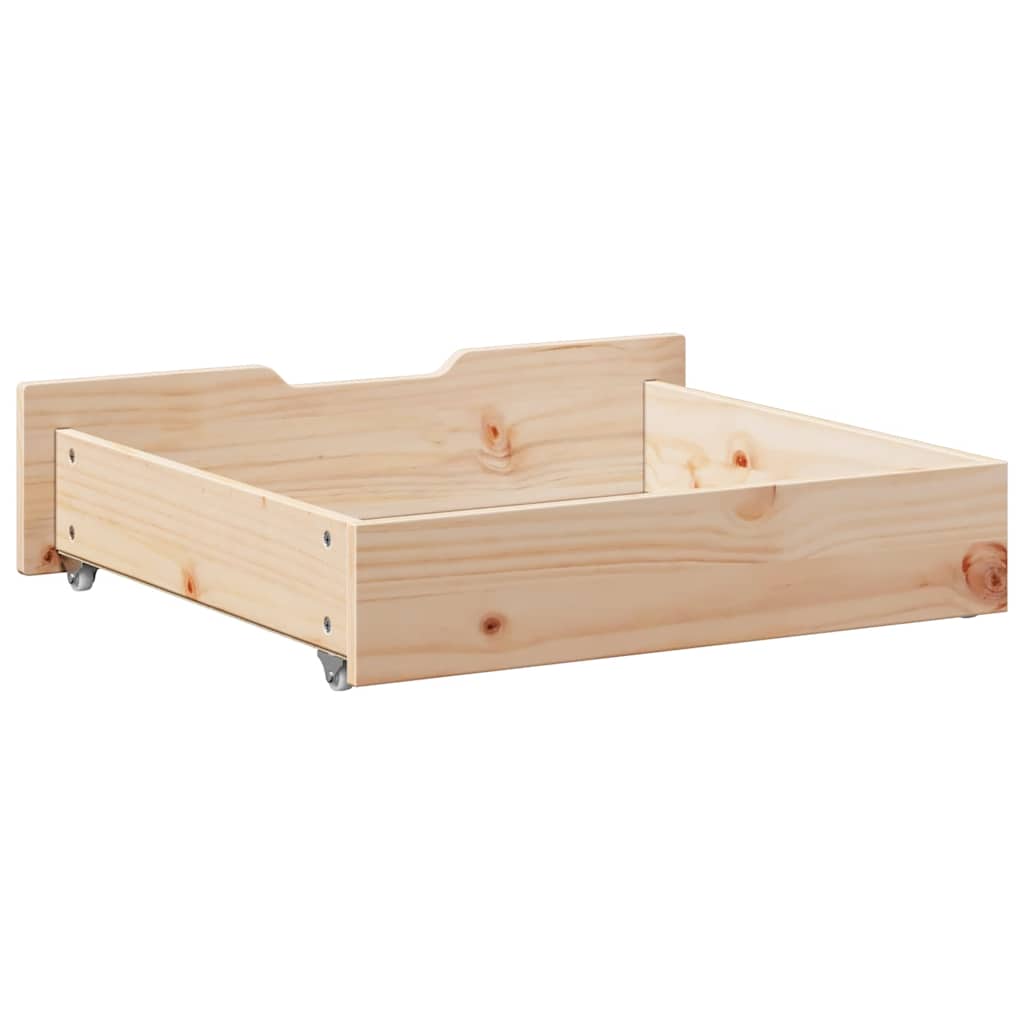vidaXL Cassettoni da Letto con Ruote 2 pz 75x55x17 cm in Legno di Pino