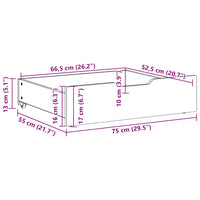 Cassettoni per Letto 2pz Marrone Cera 75x55x17 cm Legno di Pino 850934