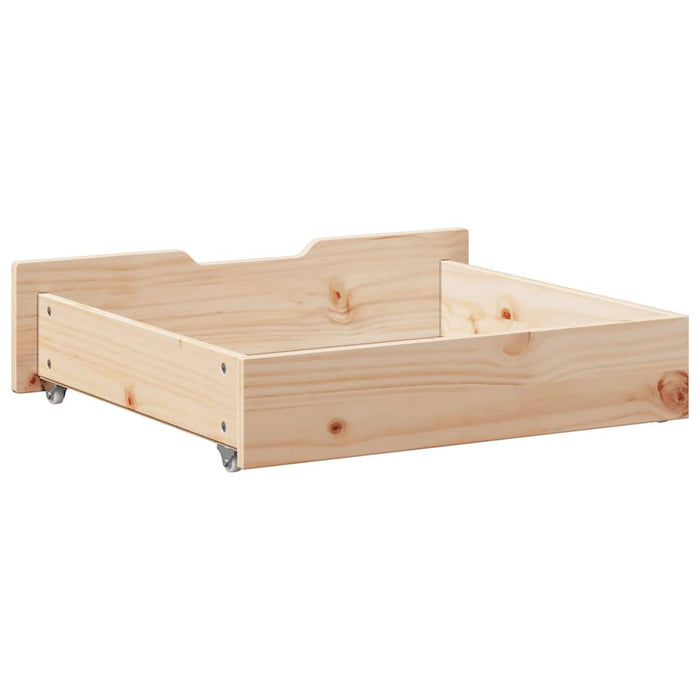 Cassettoni da Letto con Ruote 2 pz 65x55x17 cm in Legno di Pino