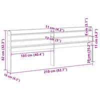 Testiera con Ripiani Bianca 200 cm in Legno Massello di Pino 850939