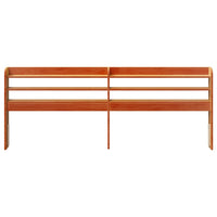 Testiera con Ripiani Marrone Cera 200 cm Legno Massello di Pino