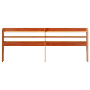 Testiera con Ripiani Marrone Cera 200 cm Legno Massello di Pino