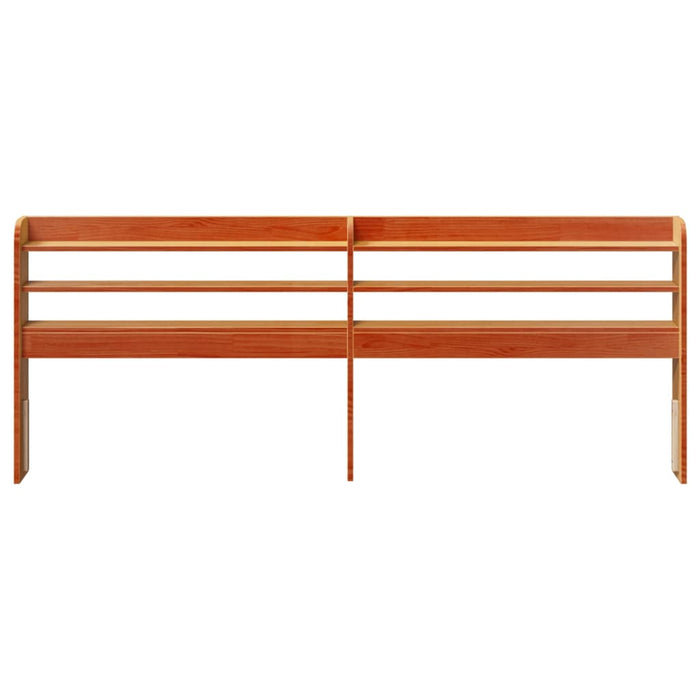 Testiera con Ripiani Marrone Cera 180 cm Legno Massello di Pino 850943