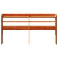 Testiera con Ripiani-Testata contenitore Marrone Cera 150 cm Legno Massello di Pino 816430