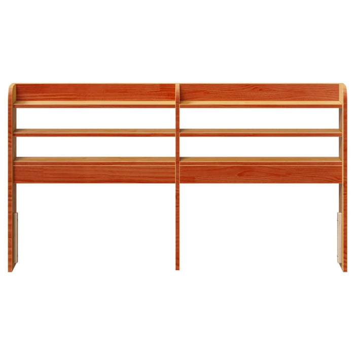 Testiera con Ripiani-Testata contenitore Marrone Cera 150 cm Legno Massello di Pino 816430